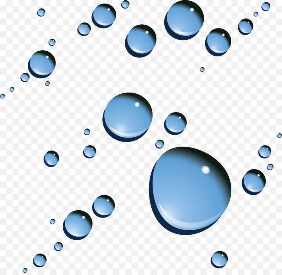 Gouttelettes D'eau，Bleu PNG