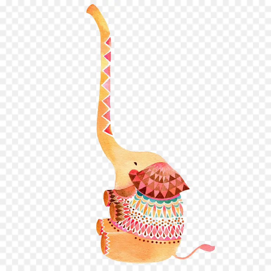 Éléphant Coloré，Modèle PNG