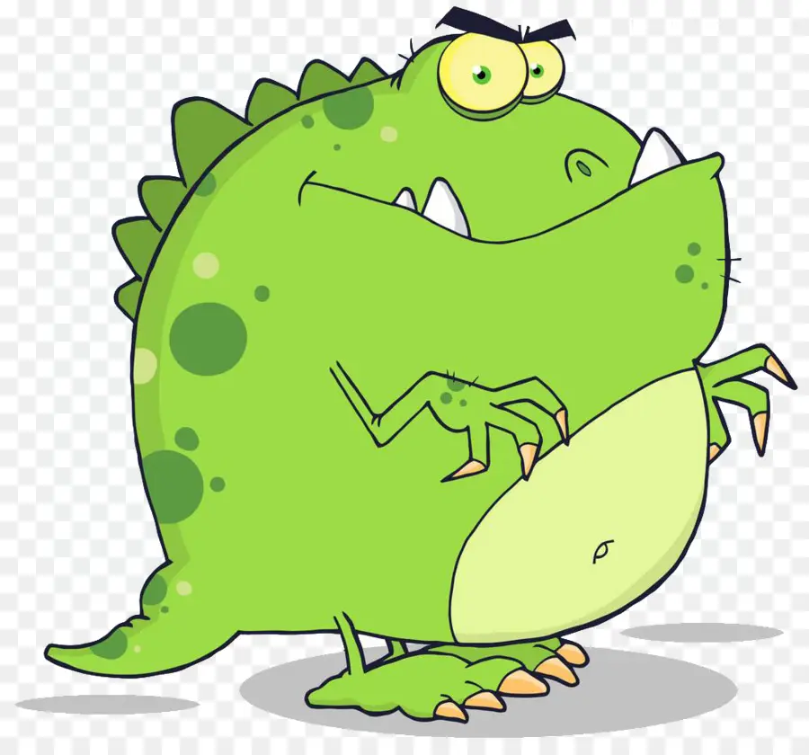 Monstre De Dessin Animé Vert，Monstre PNG