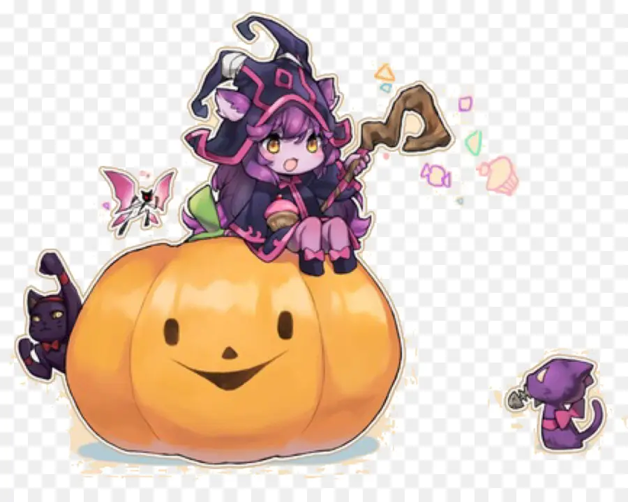 Sorcière Sur Citrouille，Halloween PNG