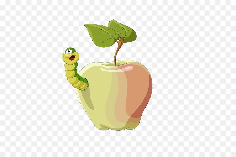 Pomme Avec Ver，Fruit PNG