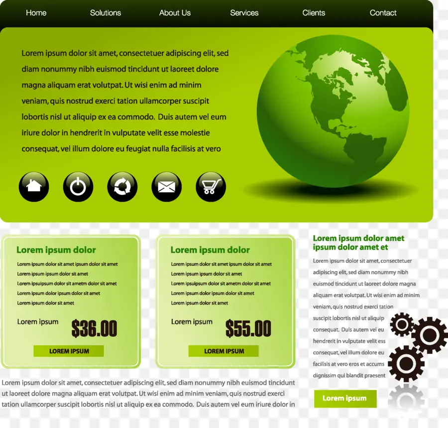 Modèle De Site Web，Vert PNG