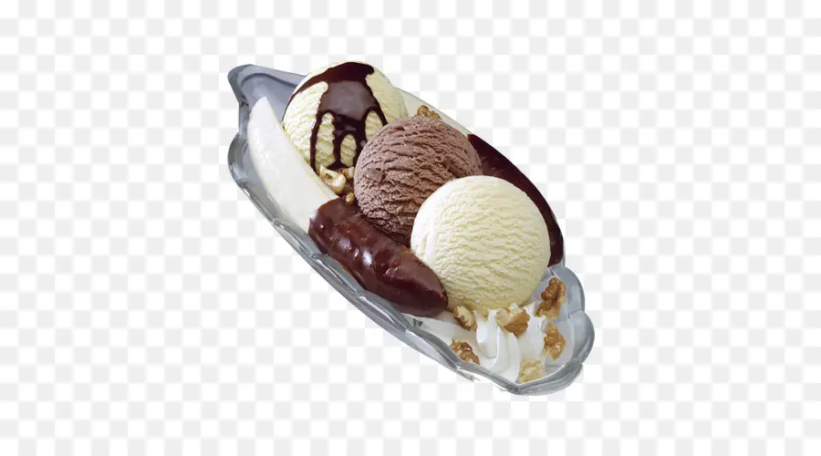 Glace，Banane Split PNG