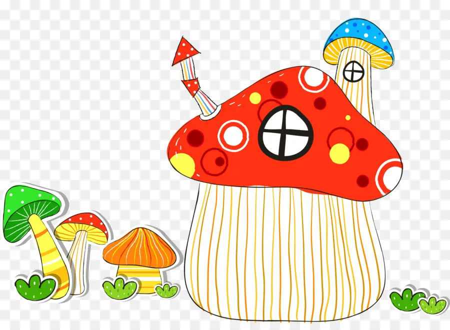 Maison Aux Champignons，Coloré PNG