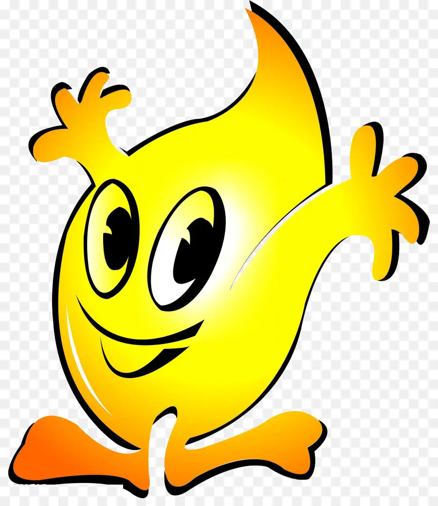 Caractère Jaune，Souriant PNG