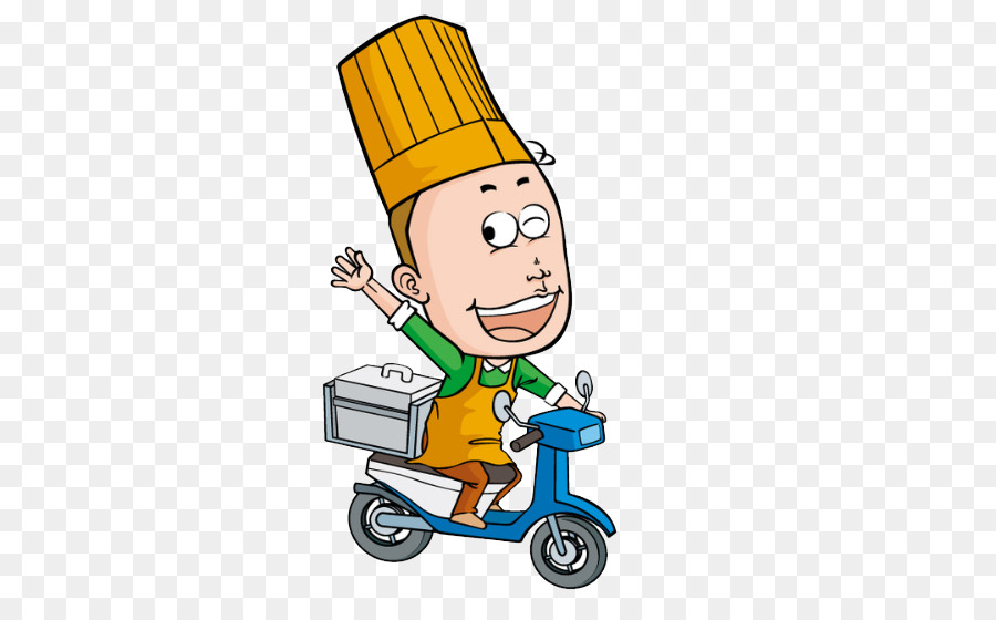 Chef En Scooter，Livraison PNG