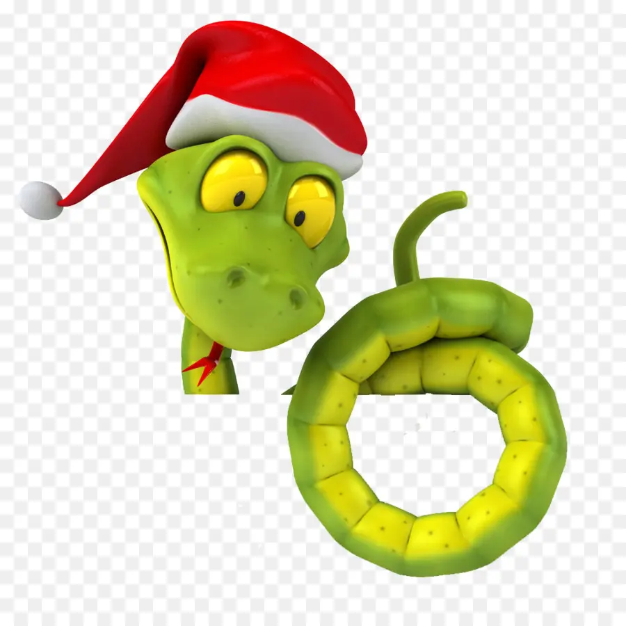 Serpent De Dessin Animé，Chapeau De Père Noël PNG