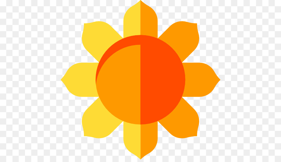 Fleur Jaune，Centre Orange PNG