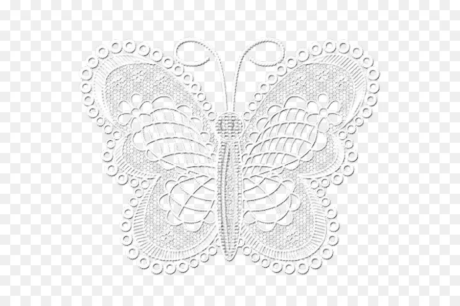 Papillon En Dentelle Blanche，Dentelle PNG