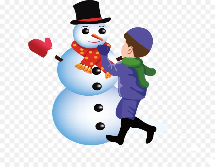 Bonhomme De Neige Et Enfant，Hiver PNG