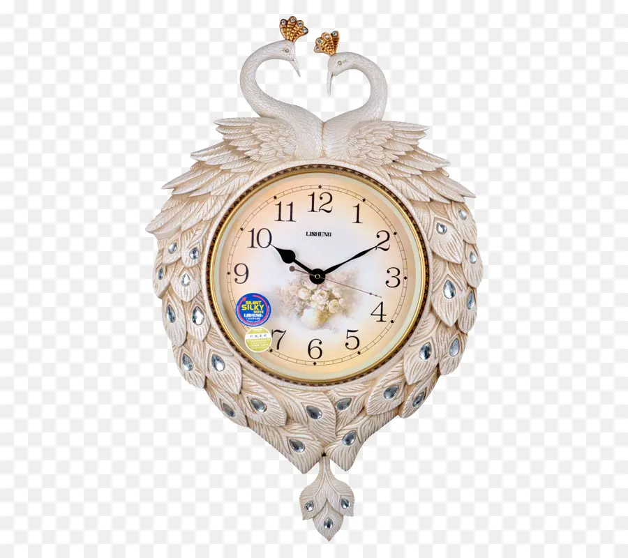 Horloge Paon，Décoratif PNG