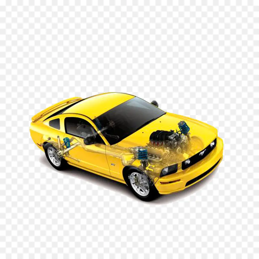 Voiture Jaune，Moteur PNG