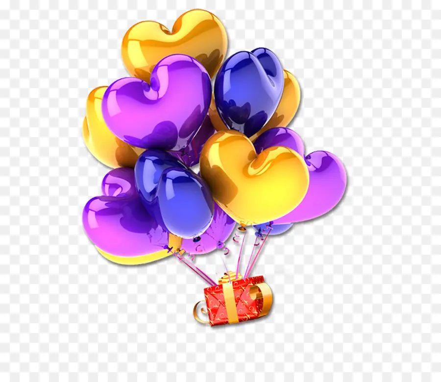 Ballons Coeur，Cadeau PNG