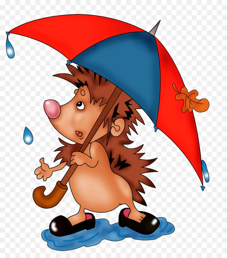 Hérisson De Dessin Animé，Parapluie PNG