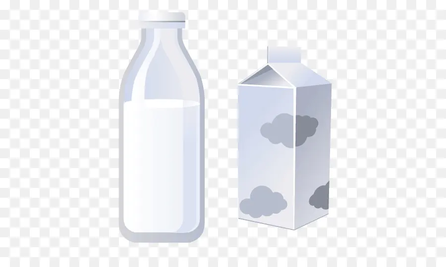 Bouteille De Lait Et Carton，Bouteille PNG