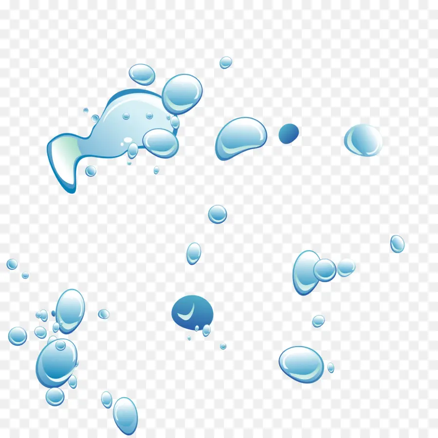 Gouttes D'eau，Bleu PNG