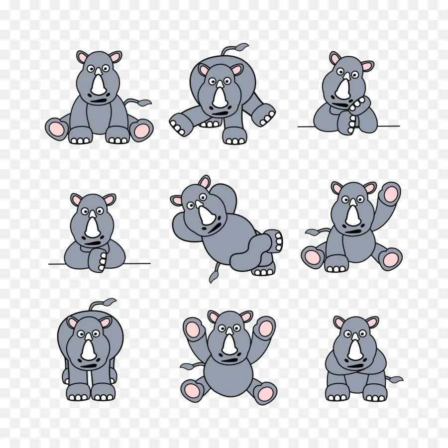 Hippopotames De Dessin Animé，Animaux PNG