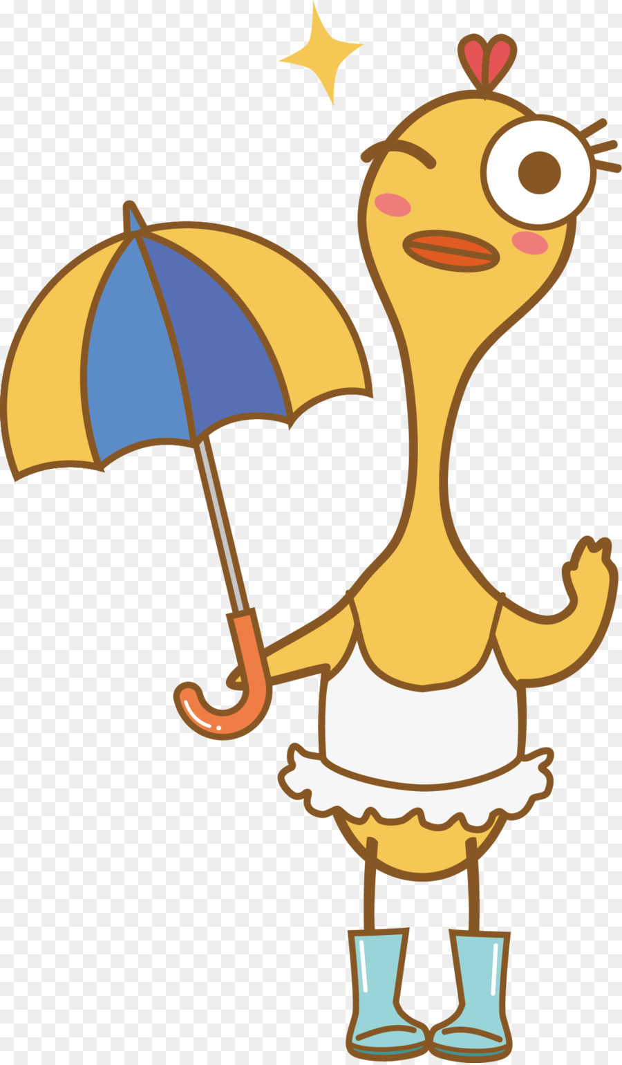 Canard De Dessin Animé Avec Parapluie，Canard PNG