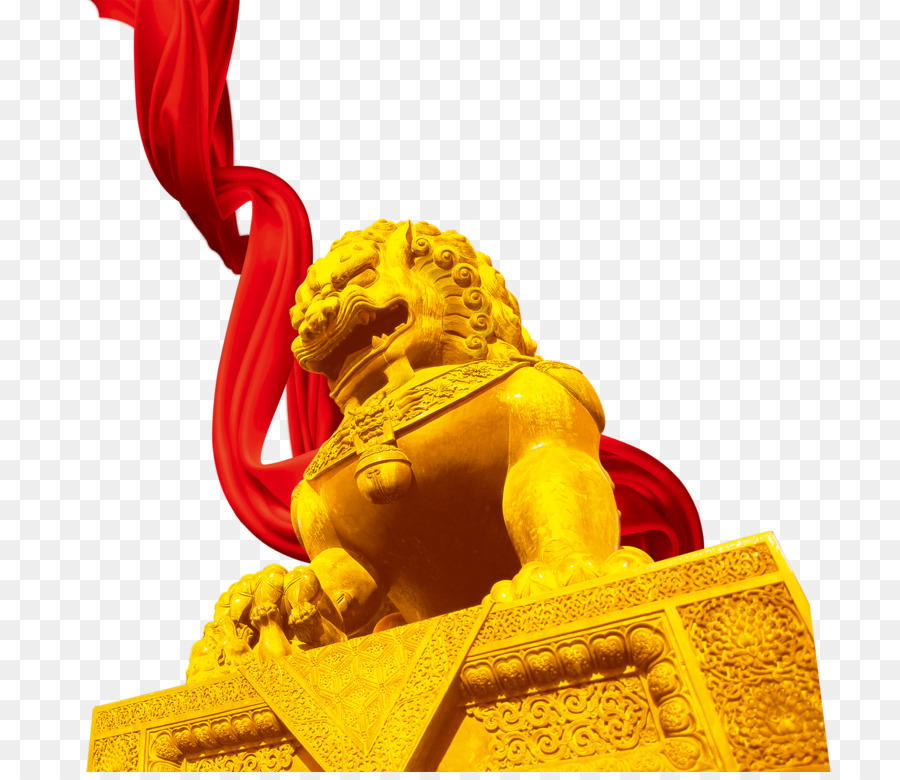 Statue Du Lion D'or，Lion PNG