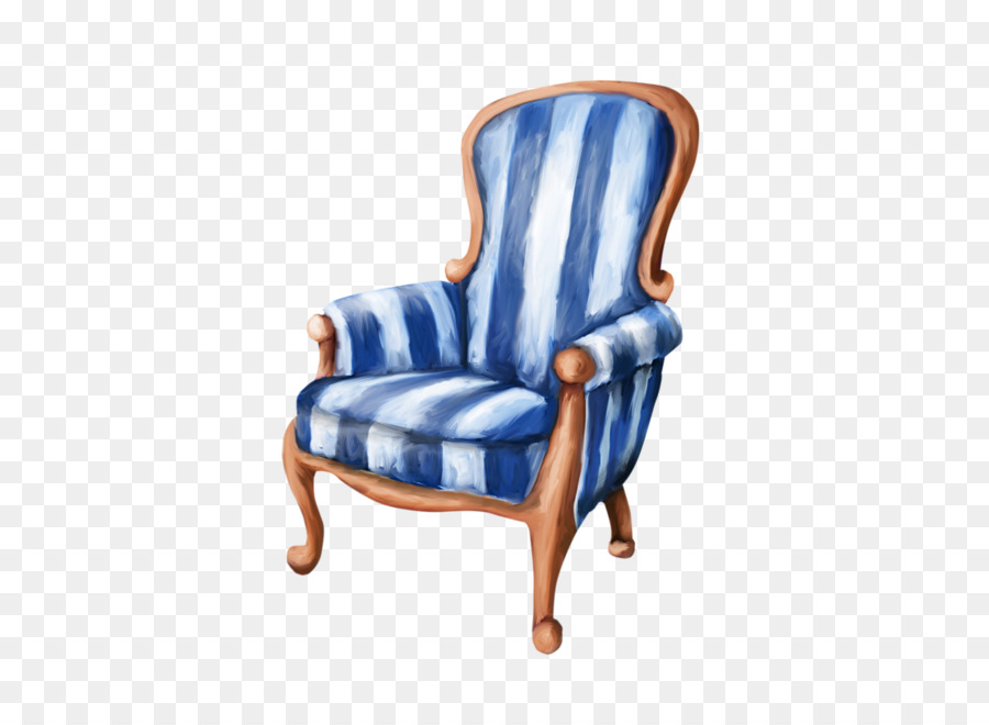 Fauteuil Rayé Bleu，Confort PNG