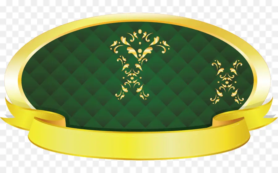 Étiquette Verte Et Dorée，Décoratif PNG