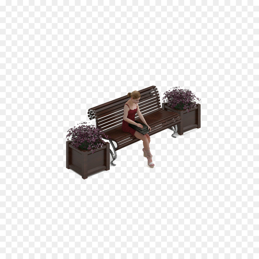 Femme Sur Un Banc，En Lisant PNG