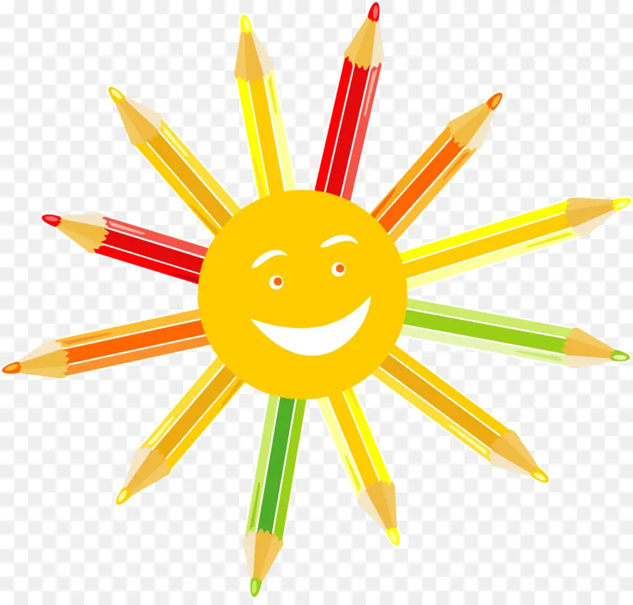 Soleil，Crayons PNG