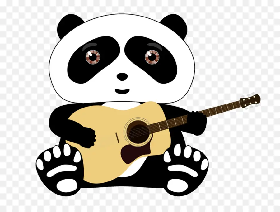 Panda Avec Guitare，Mignon PNG