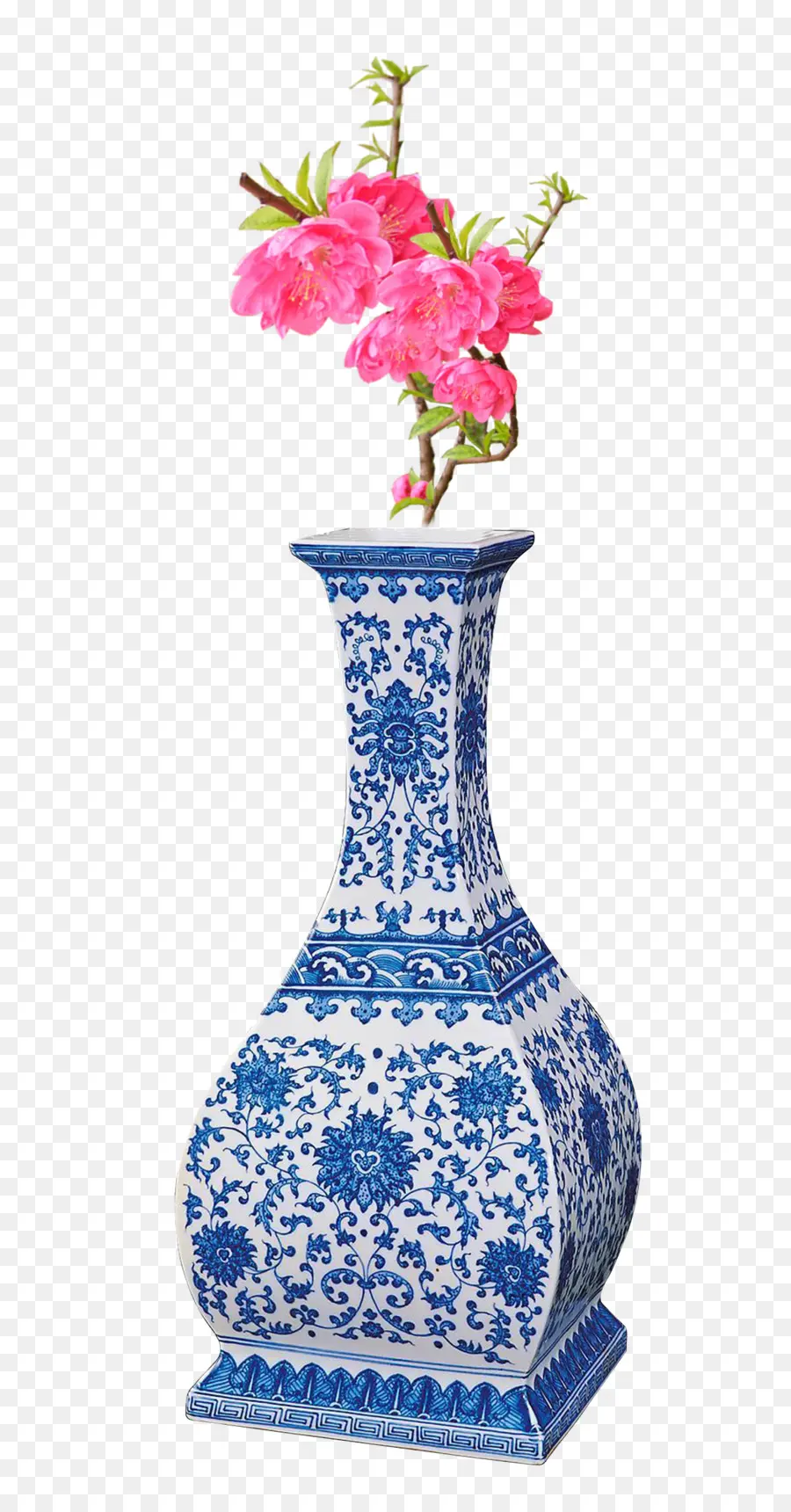 Vase Bleu Et Blanc，Céramique PNG