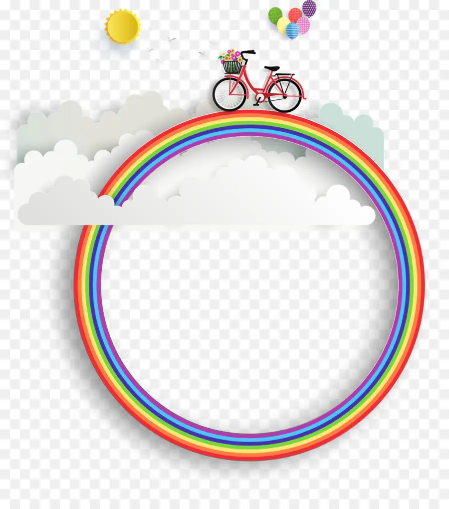 Vélo Sur Arc En Ciel，Nuages PNG