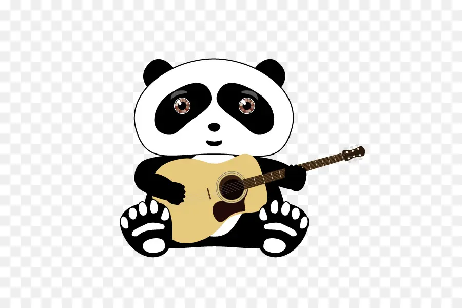 Panda Avec Guitare，Mignon PNG