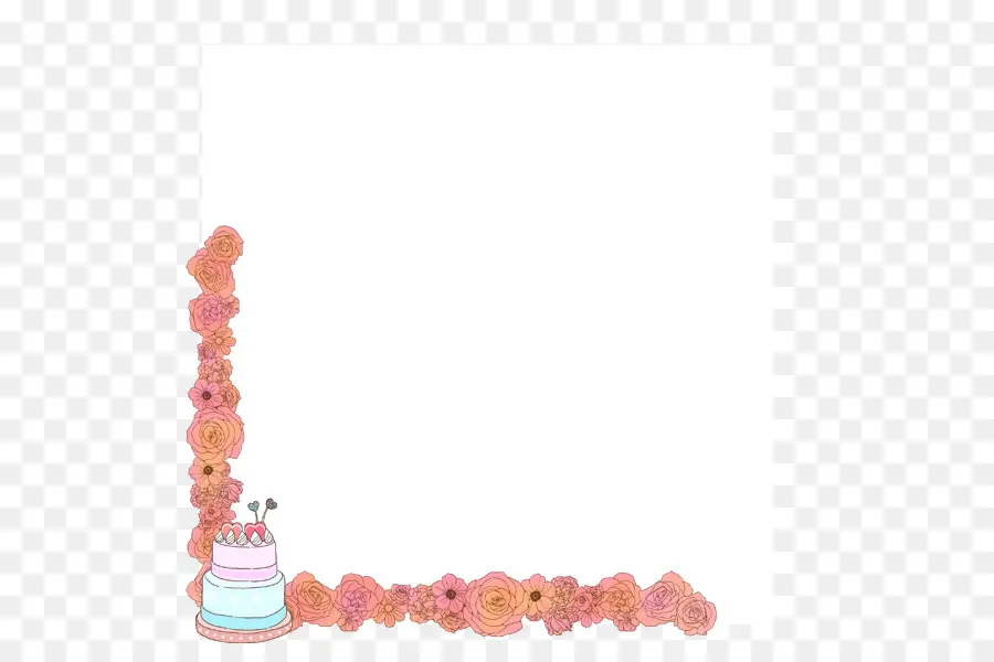 Cadre De Gâteau，Fleurs PNG