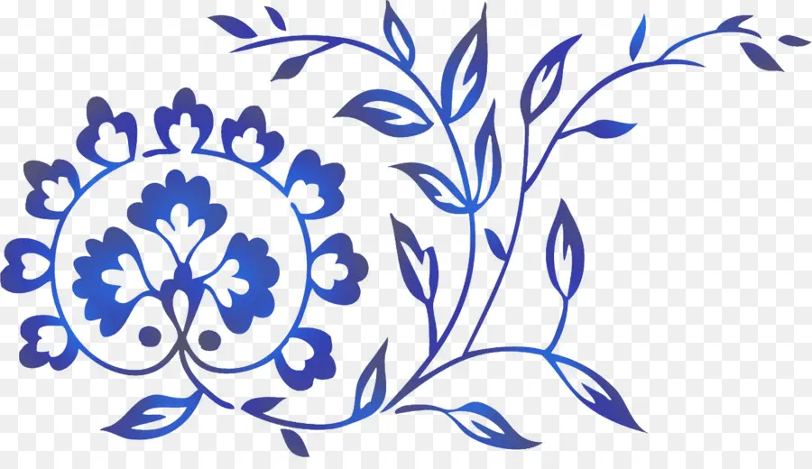 Motif Floral Bleu，Fleurs PNG