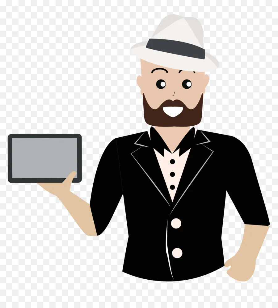 Homme Avec Tablette，Chapeau PNG