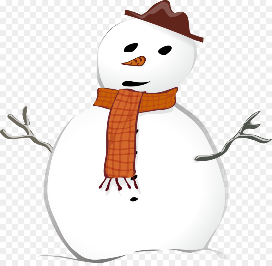 Bonhomme De Neige Avec Oiseau，Hiver PNG