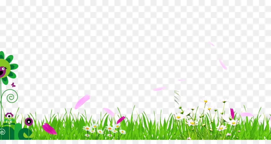 Bordure De Fleurs，Herbe PNG