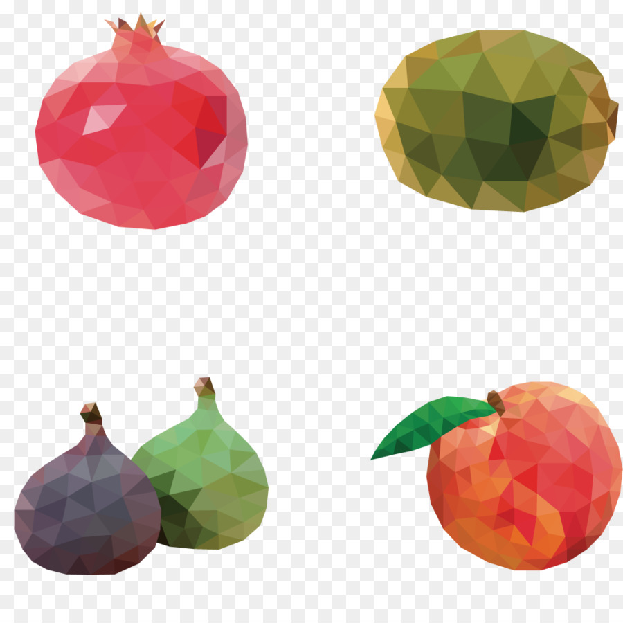 Fruits Polygonaux，Fruits PNG