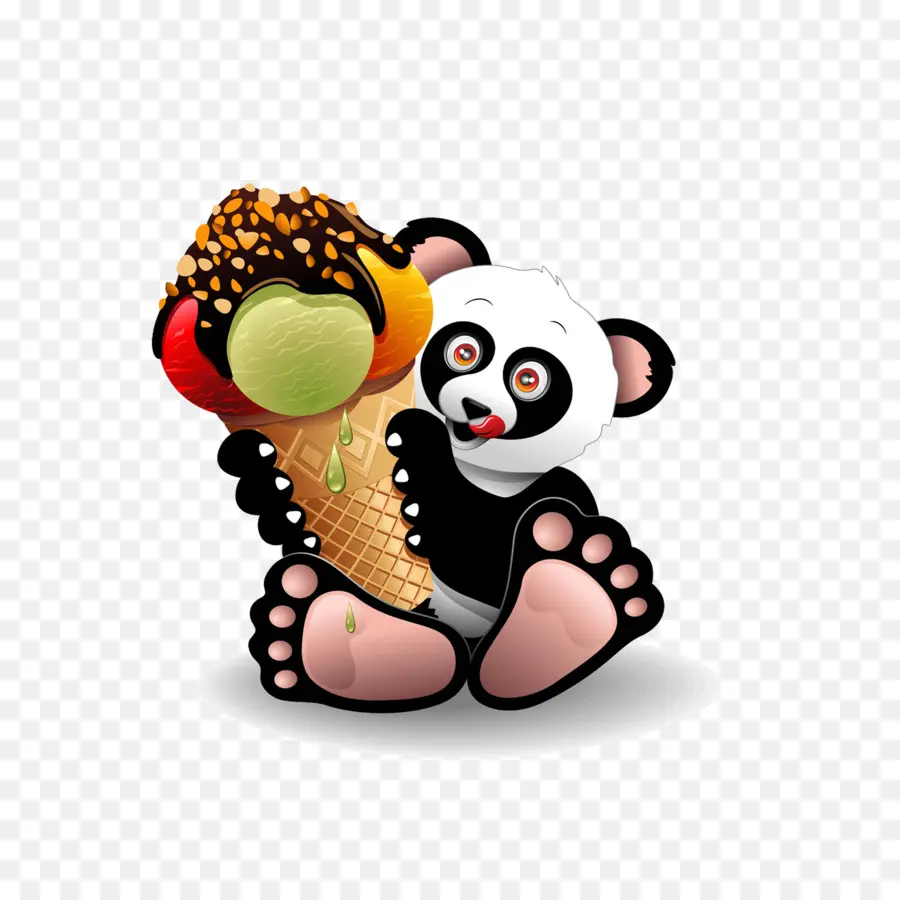 Crème Glacée，Panda Géant PNG
