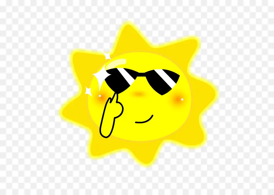 Soleil Avec Des Lunettes De Soleil，Ensoleillé PNG