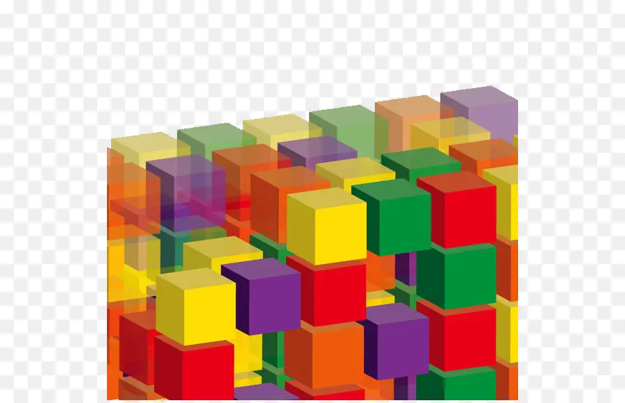 Cubes Colorés，3d PNG