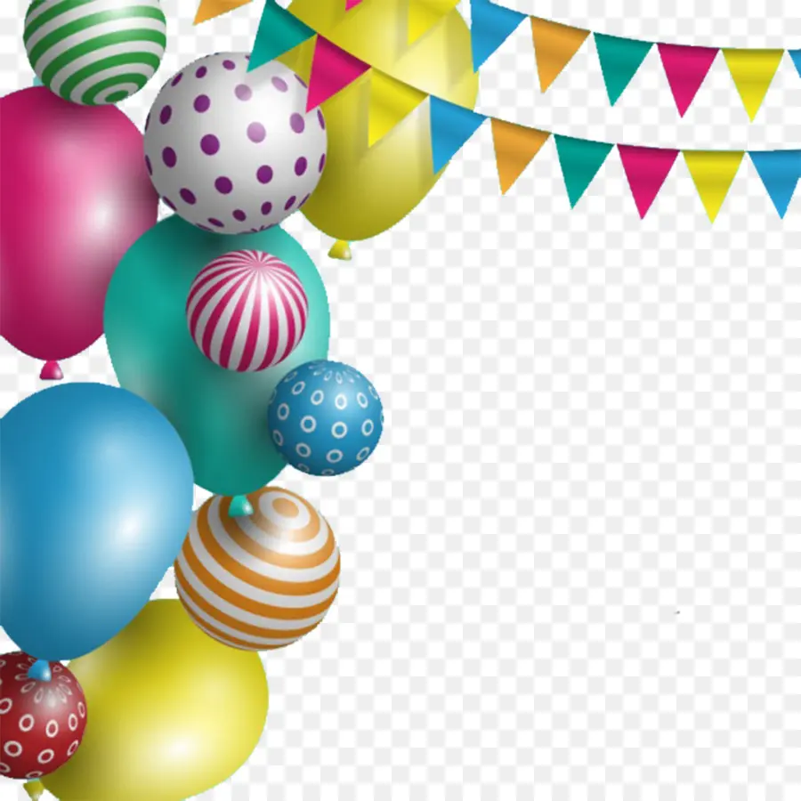 Ballons Colorés，Faire La Fête PNG