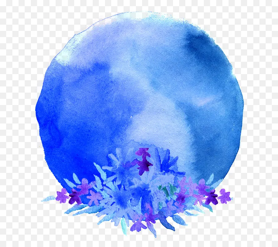 Cercle Bleu，Aquarelle PNG