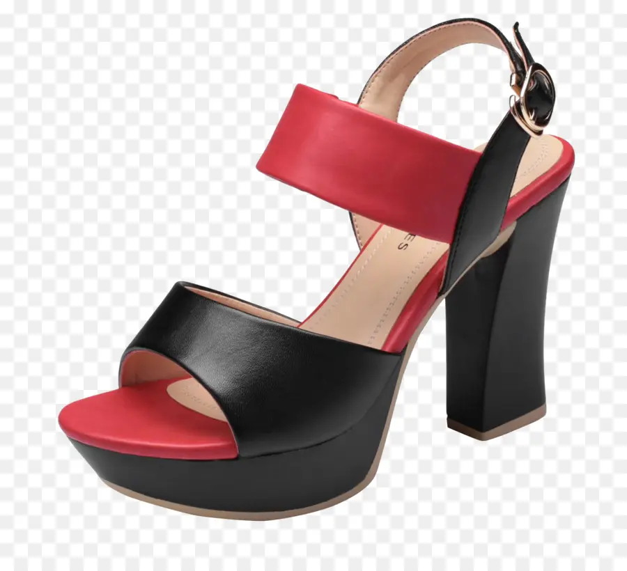 Chaussure à Talon Haut Rouge Et Noire，Chaussure PNG