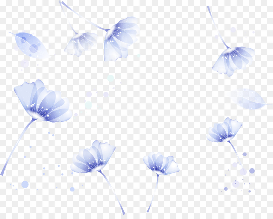 Fleurs，Bleu PNG