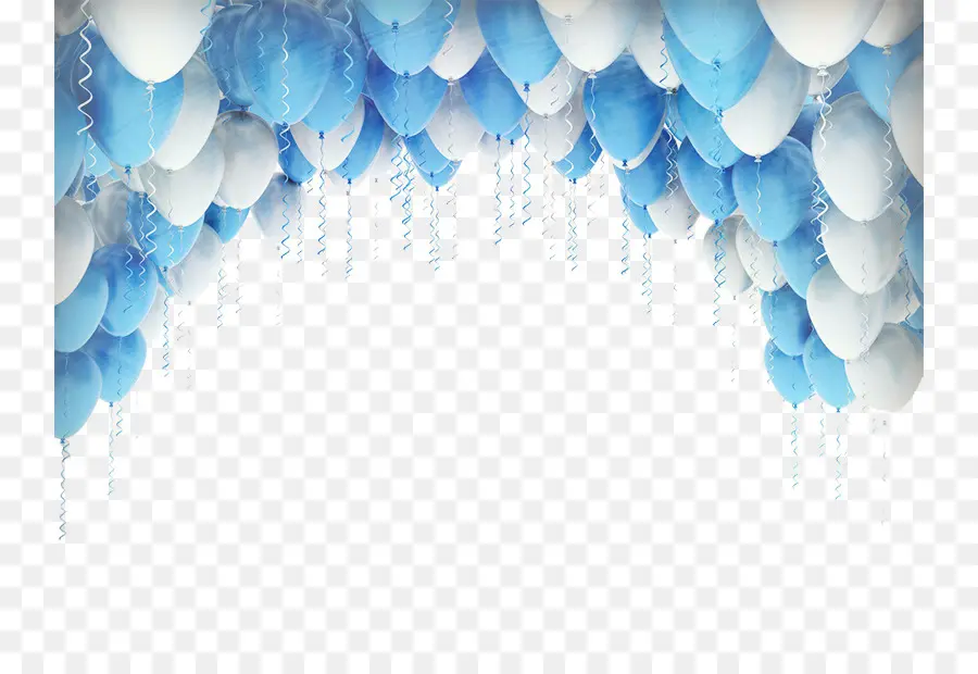 Ballons Bleus Et Blancs，Faire La Fête PNG