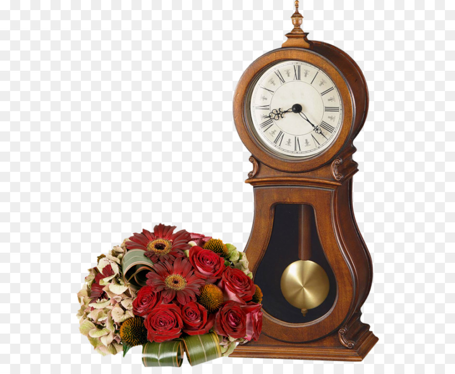 Horloge，Fleurs PNG