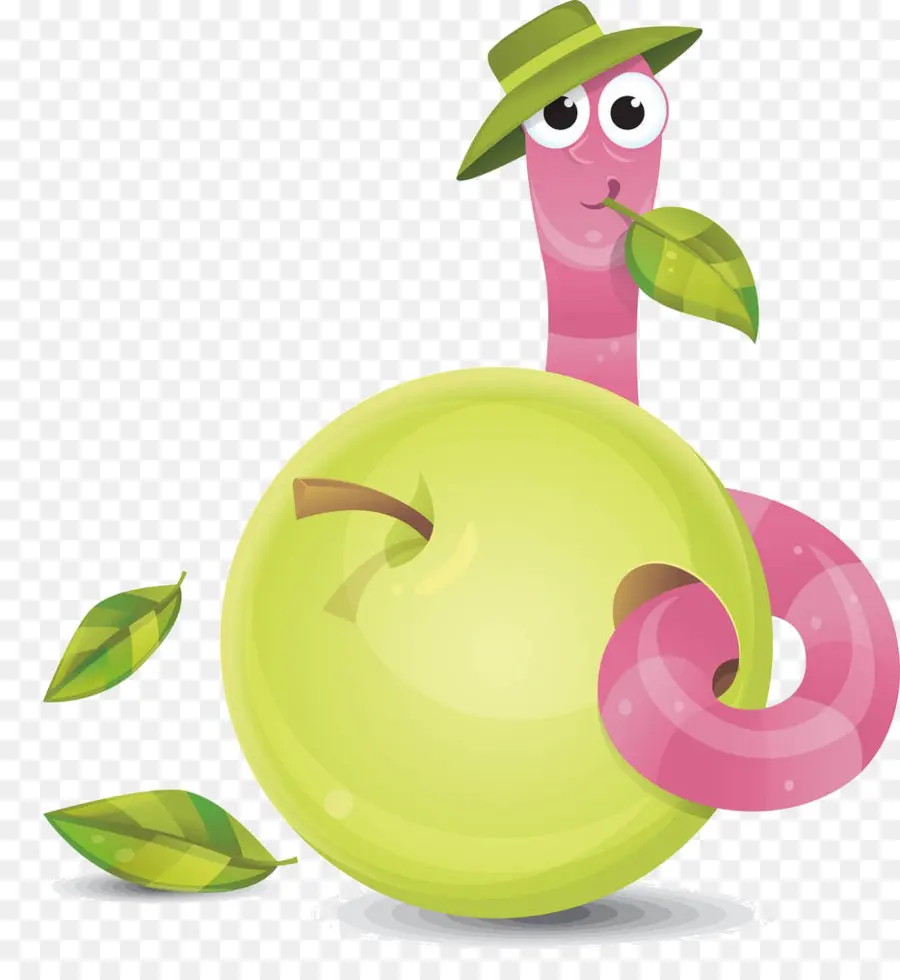 Ver De Dessin Animé Et Pomme，Ver PNG