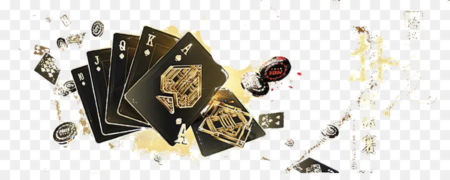 Cartes à Jouer Noires，Jetons De Poker PNG