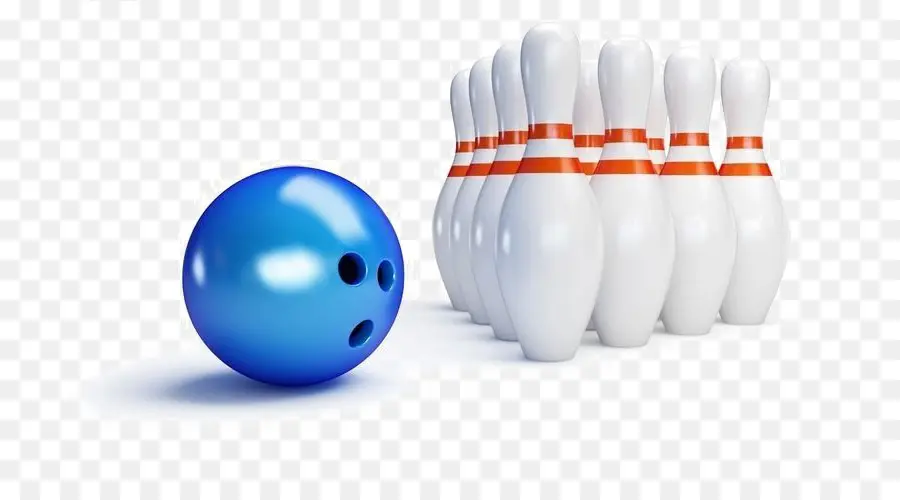 Boule De Bowling Et Quilles，Boule Bleue PNG