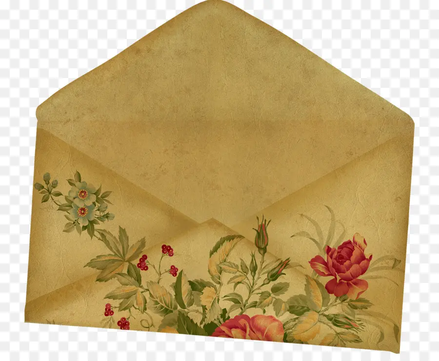 Enveloppe Vintage，Fleurs PNG